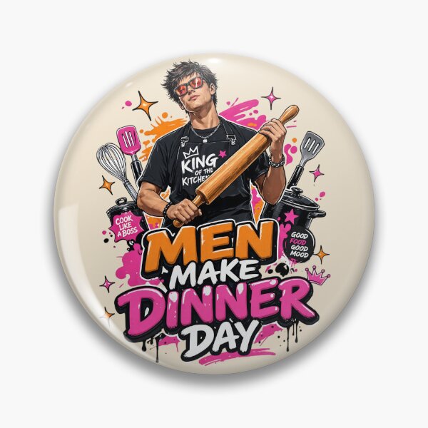 Item preview, Cool King Of Kitchen Men Make Dinner Day designed and sold by CloudyCatArt.