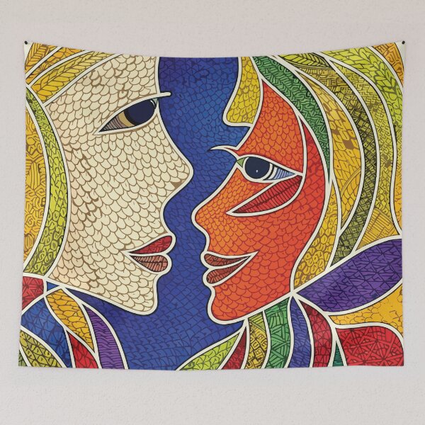 Item preview, Two Faces - Stained Glass Portrait designed and sold by photossmirnov.