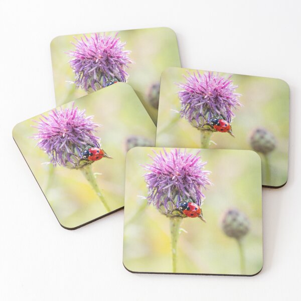 Item preview, Ladybug on a Purple Thistle designed and sold by little_macro_love.