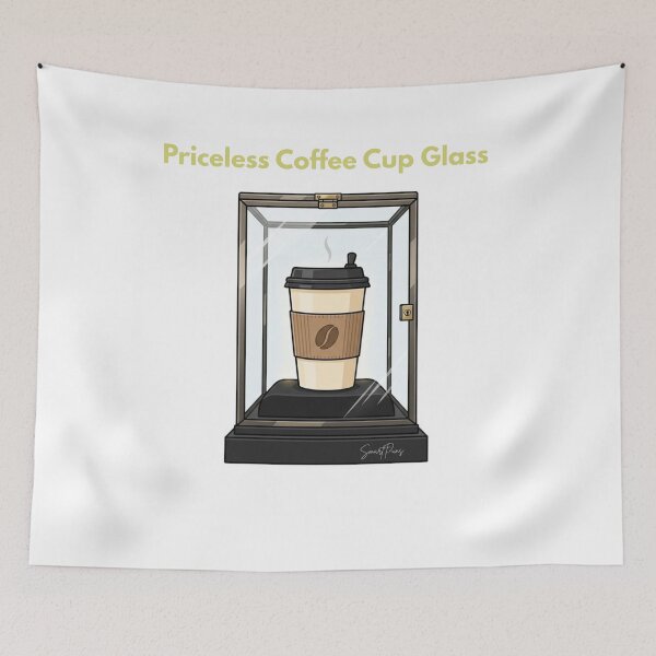 Item preview, Priceless Coffee Cup Glass Display Case Relatable Everyday Pun designed and sold by SmartPuns.