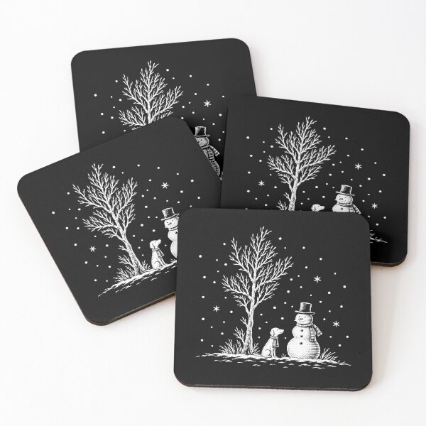Item preview, Winter Friends Snowman Dog Under Bare Tree designed and sold by Moizento.