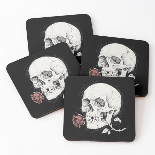 Item preview, Skull Holding a Wilted Rose designed and sold by MisteryDesigner.