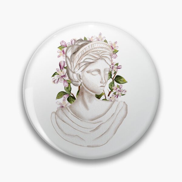 Item preview, Classical Antique Sculpture with Botanical Flowers designed and sold by DigiBlossom.