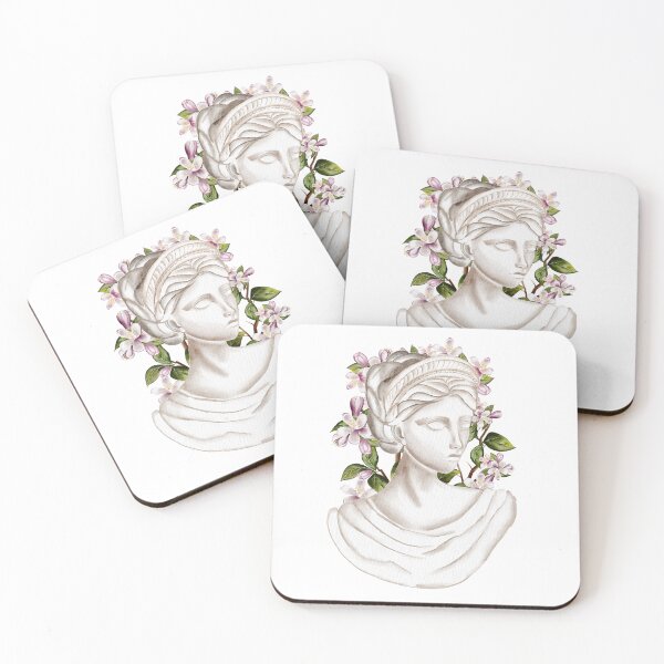 Item preview, Classical Antique Sculpture with Botanical Flowers designed and sold by DigiBlossom.