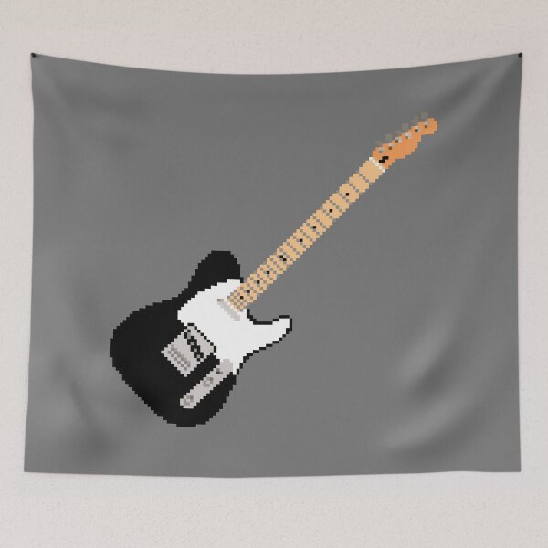 Item preview, Black Pixel Art Telecaster Guitar - 8-Bit Retro designed and sold by OpenTabsDesigns.