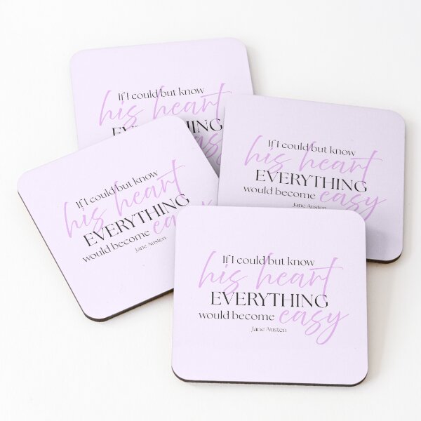 Item preview, Jane Austen Quote – Sense & Sensibility – "If I Could But Know His Heart" designed and sold by cheekymare.