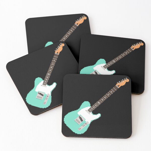 Item preview, Surfgreen Pixel Art Telecaster Guitar - 8-Bit Retro designed and sold by OpenTabsDesigns.