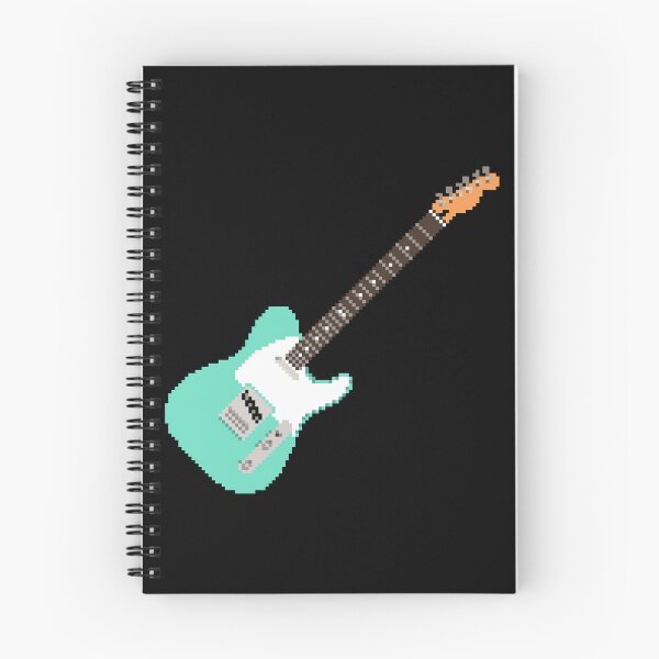 Artikelvorschau, Surfgreen Pixel Art Telecaster-Gitarre – 8-Bit Retro entworfen und verkauft von OpenTabsDesigns.