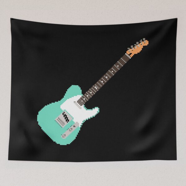 Item preview, Surfgreen Pixel Art Telecaster Guitar - 8-Bit Retro designed and sold by OpenTabsDesigns.