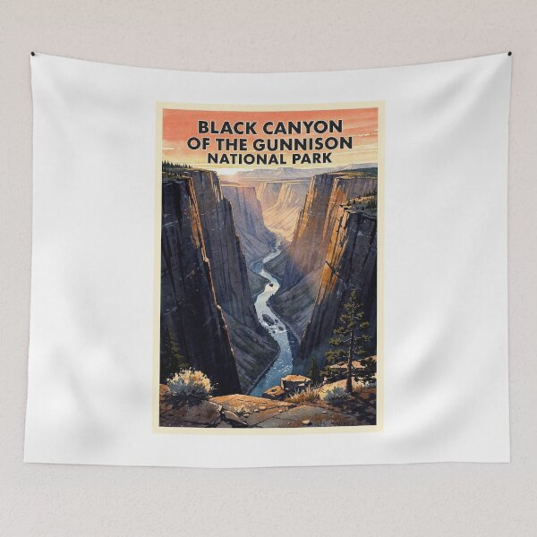 Artikelvorschau, Black Canyon of the Gunnison Nationalpark Colorado Vintage Aquarell Reise entworfen und verkauft von Teelogic.