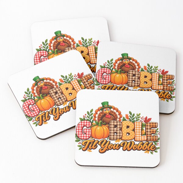 Item preview, Gobble Til You Wobble - Funny Thanksgiving Turkey Foodie Quote designed and sold by Final Chance Designs⭐️⭐️⭐️⭐️⭐️.