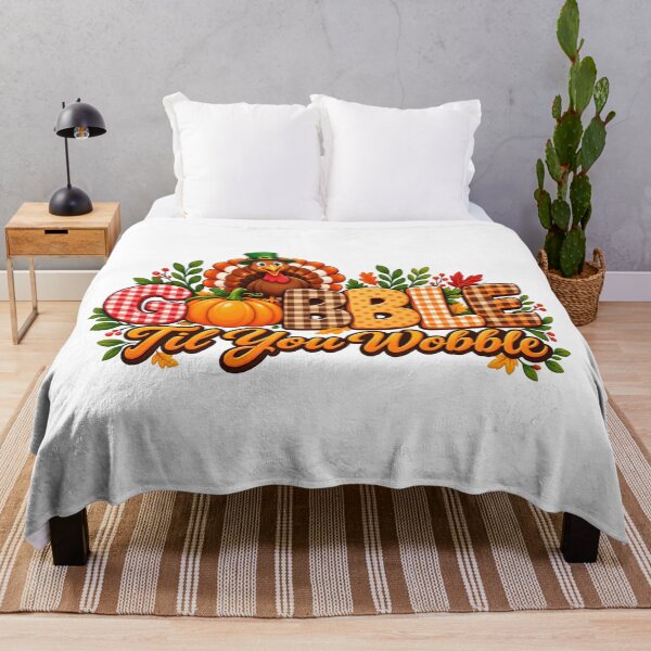 Item preview, Gobble Til You Wobble - Funny Thanksgiving Turkey Foodie Quote designed and sold by Final Chance Designs⭐️⭐️⭐️⭐️⭐️.