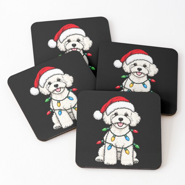 Item preview, Cute Christmas Bichon Frise Dog With Colorful Holiday Lights designed and sold by Moizento.