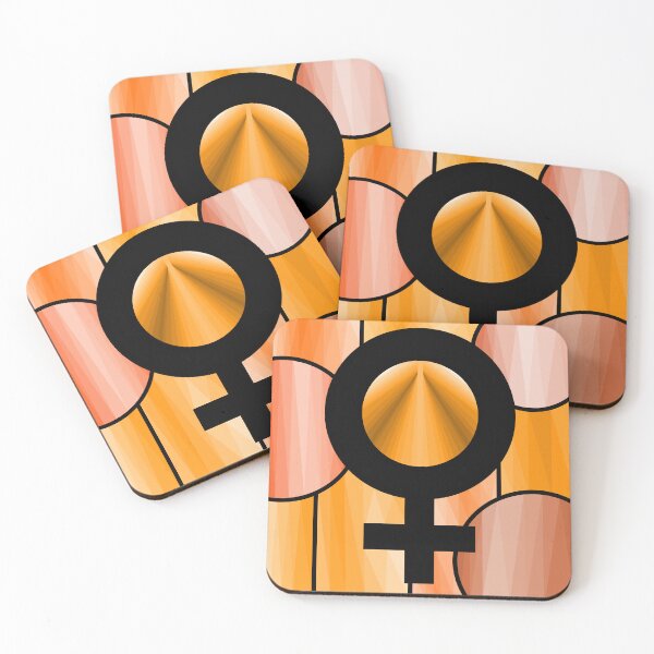 Item preview, Warm Orange Stained Glass Venus Symbol | Celestial Planet Art designed and sold by JayMakesTiktok.