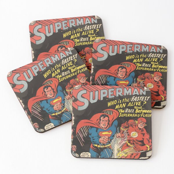 Item preview, DC Comics Superman Flash Vintage Comic Original Custom Poster Art Tee designed and sold by Cool Robot Bro..