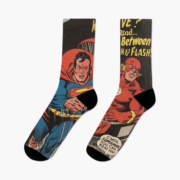 Item preview, DC Comics Superman Flash Vintage Comic Original Custom Poster Art Tee designed and sold by Cool Robot Bro..