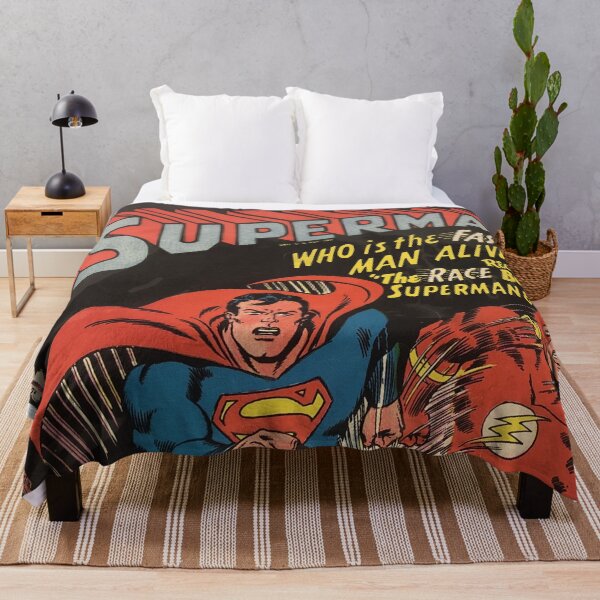 Item preview, DC Comics Superman Flash Vintage Comic Original Custom Poster Art Tee designed and sold by Cool Robot Bro..