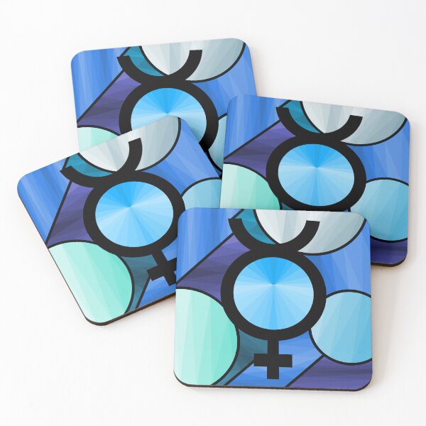 Item preview, Blue Stained Glass Mercury Symbol | Planet Astrology Graphic designed and sold by JayMakesTiktok.