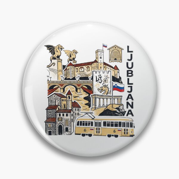 Item preview, Ljubljana Slovenia Vintage Print - Ljubljana Dragon designed and sold by OzzFrequency.