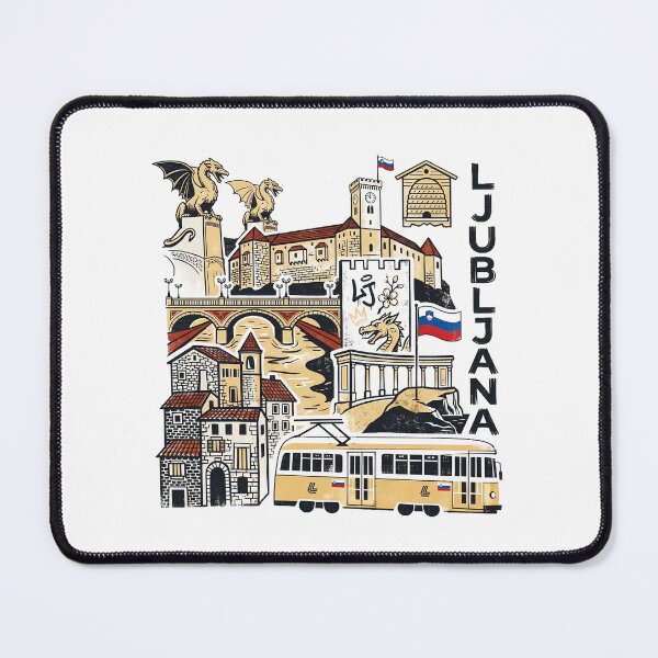Item preview, Ljubljana Slovenia Vintage Print - Ljubljana Dragon designed and sold by OzzFrequency.