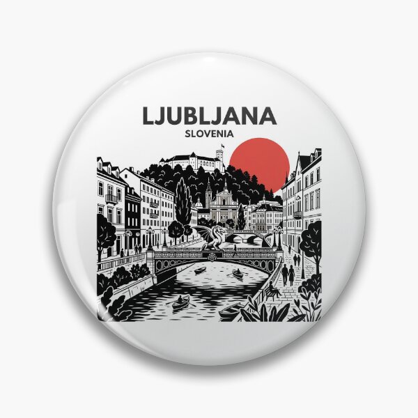 Item preview, Ljubljana Slovenia Vintage Print - Ljubljana Dragon designed and sold by OzzFrequency.