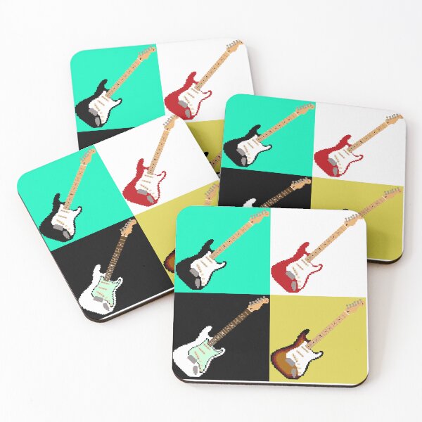 Item preview, Pixel Art Stratocaster Guitars - 8-Bit Retro designed and sold by OpenTabsDesigns.