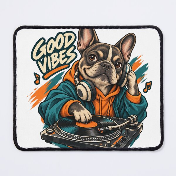 Item preview, Good Vibes French Bulldog DJ designed and sold by ArtikaCreative.