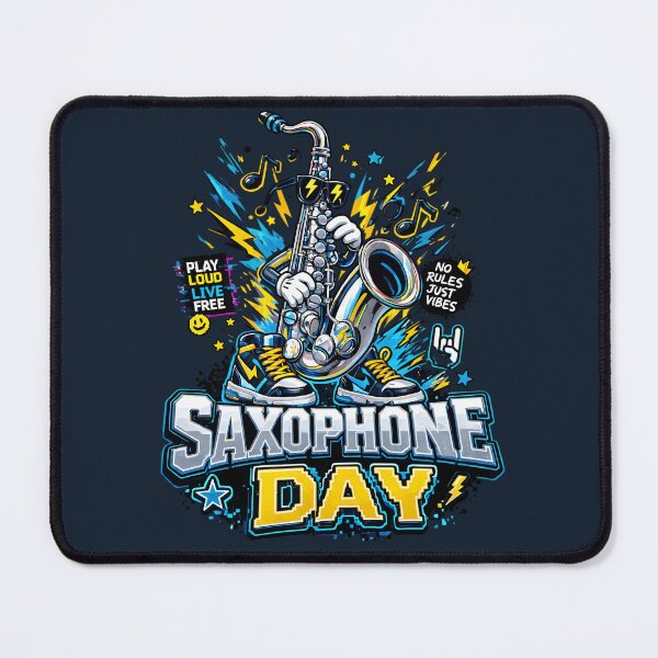 Item preview, Cool Saxophone Character National Saxophone Day Streetwear designed and sold by CloudyCatArt.