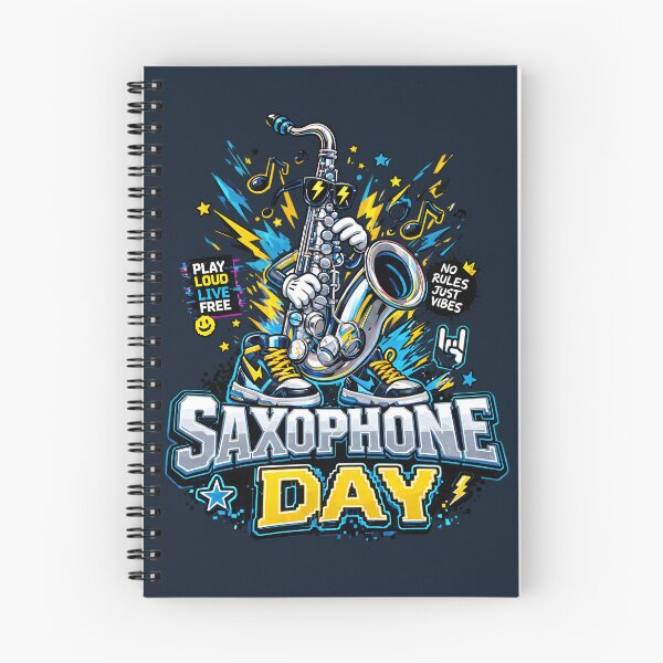 Item preview, Cool Saxophone Character National Saxophone Day Streetwear designed and sold by CloudyCatArt.