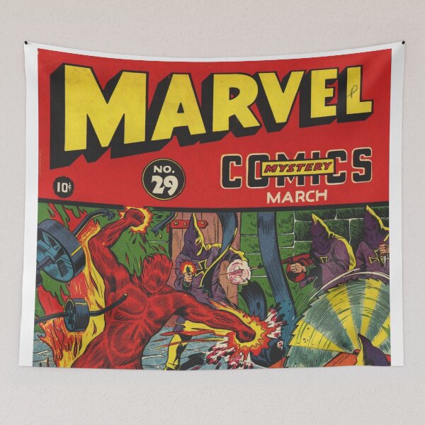 Item preview, Marvel Human Torch Comics Comic Book Original Custom Vintage Movie Poster Art designed and sold by Cool Robot Bro..