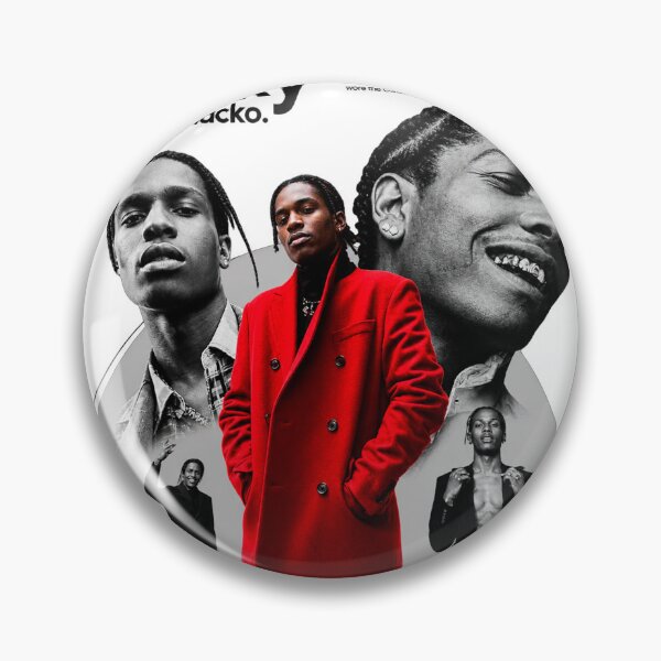 Item preview, ASAP Rocky Red Coat Portrait Black and Red Hip Hop Fan Art designed and sold by UrbanLayers.