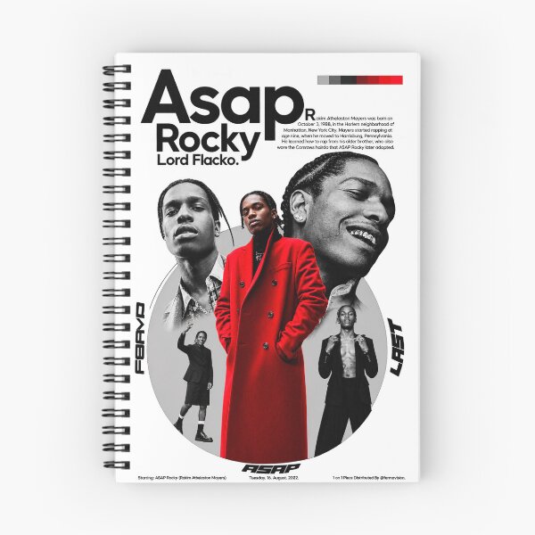 Item preview, ASAP Rocky Red Coat Portrait Black and Red Hip Hop Fan Art designed and sold by UrbanLayers.