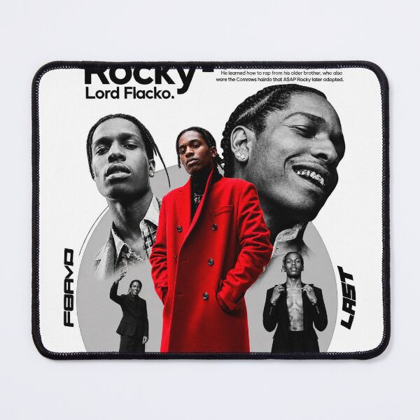 Item preview, ASAP Rocky Red Coat Portrait Black and Red Hip Hop Fan Art designed and sold by UrbanLayers.