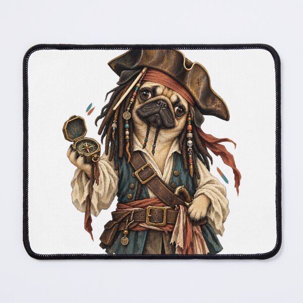 Item preview, Pirate Pug Treasure Hunter designed and sold by ArtikaCreative.