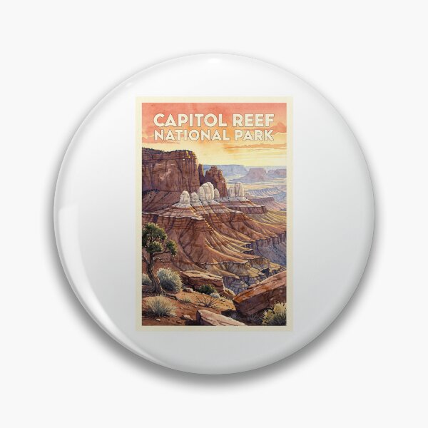 Artikelvorschau, Capitol Reef Nationalpark Utah Vintage Aquarell Reise entworfen und verkauft von Teelogic.