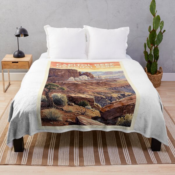 Item preview, Capitol Reef National Park Utah Vintage Watercolor Travel designed and sold by Teelogic.