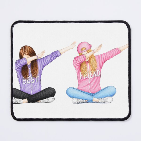 Item preview, Best Friend Dab – Purple & Pink Hoodie BFF Illustration designed and sold by kitastylish.