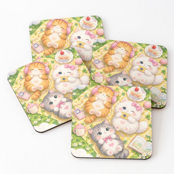 Item preview, Whimsical Kawaii Cats Picnic designed and sold by Pure Craft.