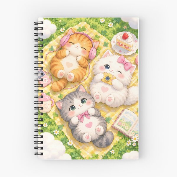 Artikelvorschau, Verspieltes Kawaii-Katzenpicknick entworfen und verkauft von Pure Craft.