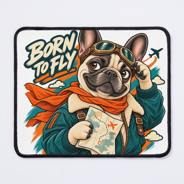 Item preview, Born to Fly Pug Pilot designed and sold by ArtikaCreative.