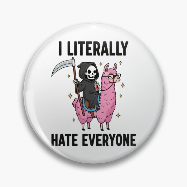 Item preview, I Literally Hate Everyone Funny Grim Reaper Llama Sarcastic Design designed and sold by snowberry studio.