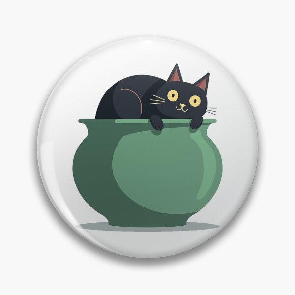 Item preview, Black cat sitting inside a green bowl designed and sold by Prints by Mat.