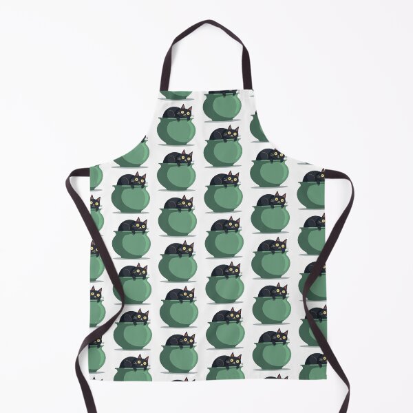 Item preview, Black cat sitting inside a green bowl designed and sold by Prints by Mat.