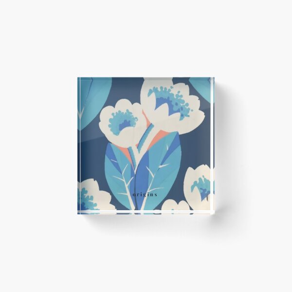 Item preview, Bold Cobalt Blue & Cream Floral Art - Modern Vintage Botanical Prin designed and sold by ORIGINS LINES.