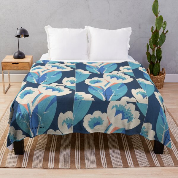 Item preview, Bold Cobalt Blue & Cream Floral Art - Modern Vintage Botanical Prin designed and sold by ORIGINS LINES.