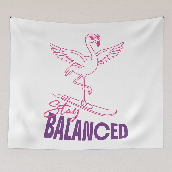 Item preview, Stay Balanced Flamingo Ski Design designed and sold by NullSpacePrints.