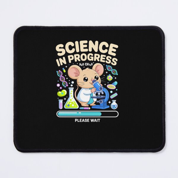 Item preview, science in progress cute mouse chemist lab cartoon microscope please wait designed and sold by DariaOltes.