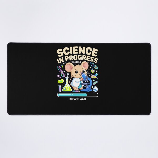 Item preview, science in progress cute mouse chemist lab cartoon microscope please wait designed and sold by DariaOltes.