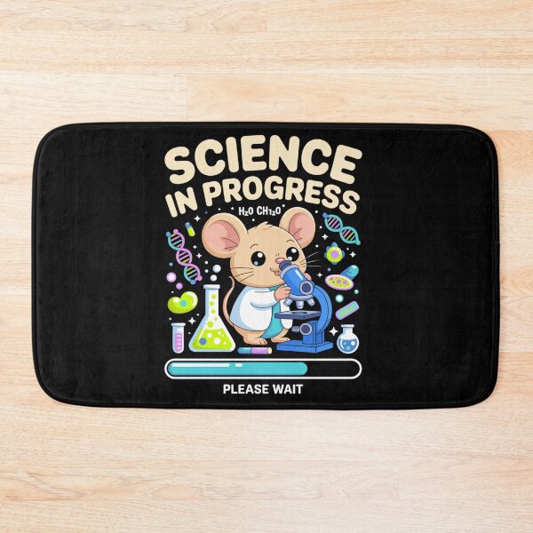 Item preview, science in progress cute mouse chemist lab cartoon microscope please wait designed and sold by DariaOltes.