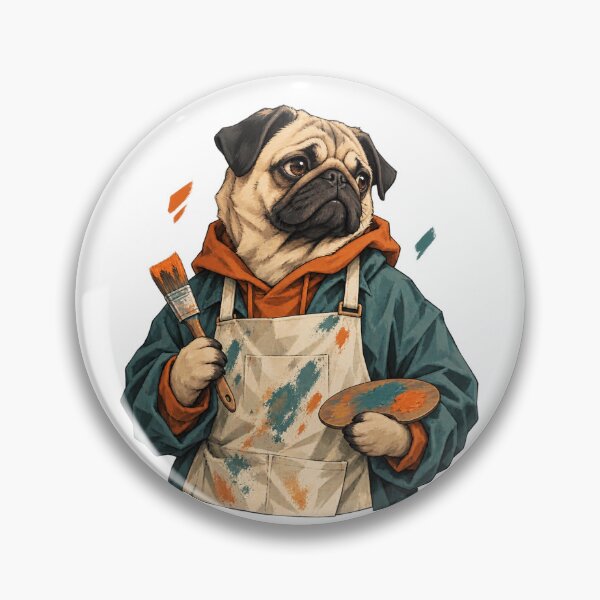 Item preview, Creative Pug Artist at Work designed and sold by ArtikaCreative.